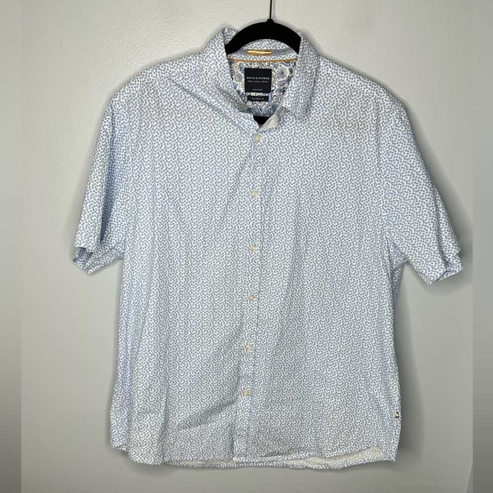 Denim & Flower Burton Down Dress Shirt Sz XL slim fit